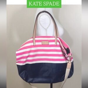 Kate Spade Tote Beach Bag stripped with long strap